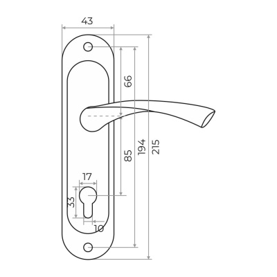 Ручка на планке HD-85112C-L76 BL (черный) MARLOK 